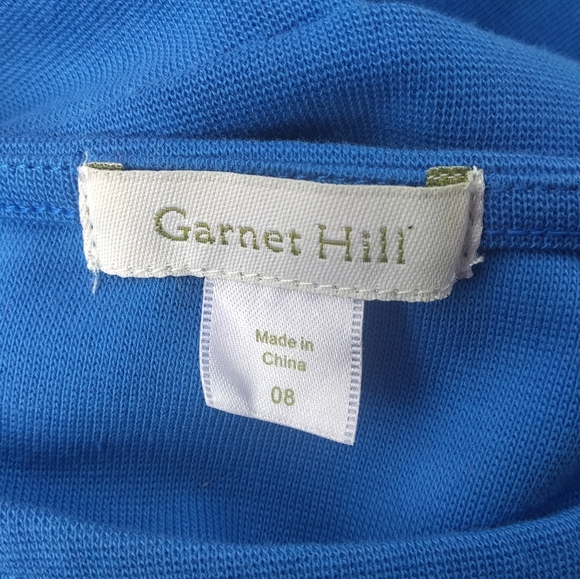 Garnet Hill Cornflower Blue 3/4 Sleeve Ponte Knit Sheath Dress Size 8 - Picture 8 of 9